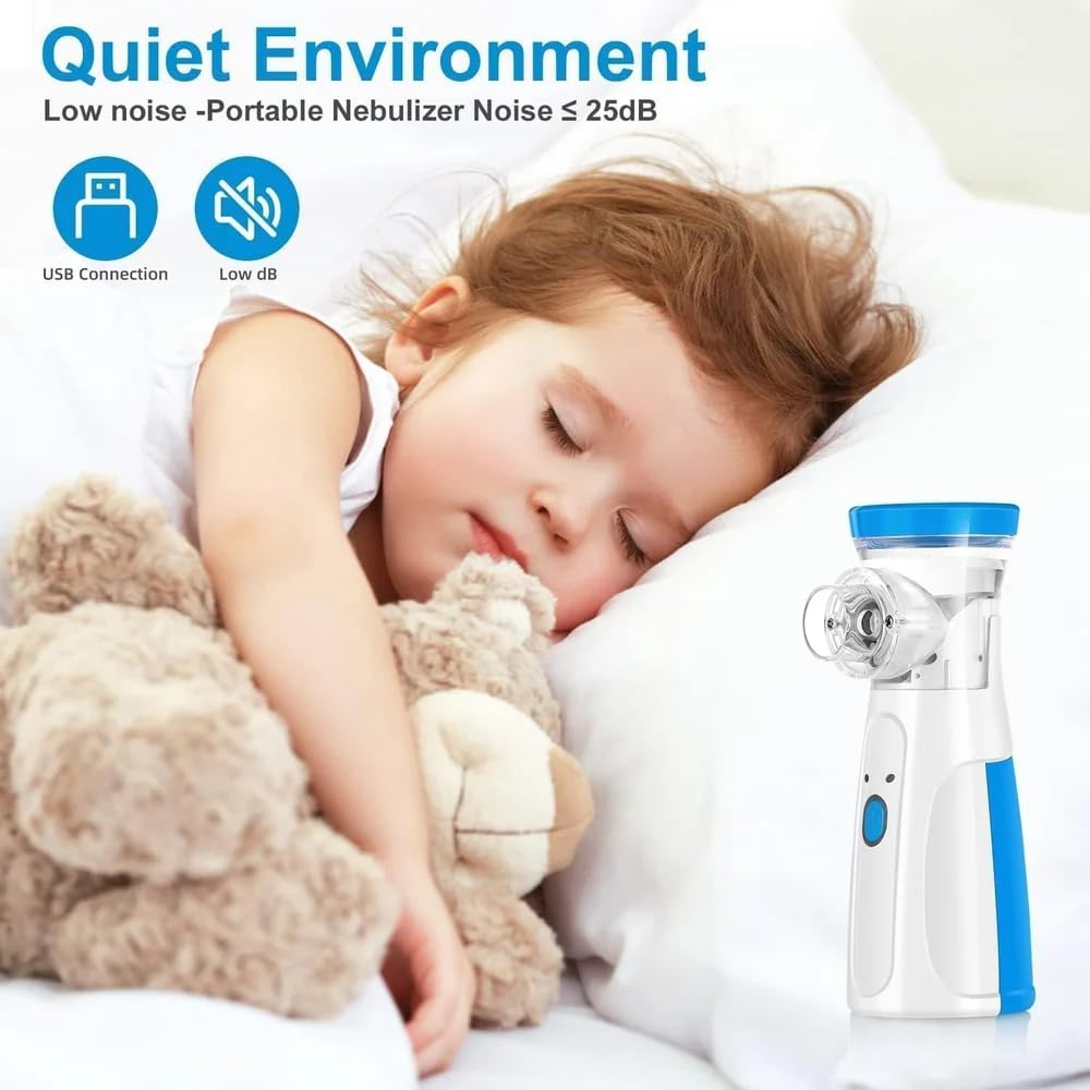 Portable Mesh Nebulizer, Quiet and Compact Nebulizer Machine for Adult and Kids, Wireless Vaporizer Machine -Quick Relief